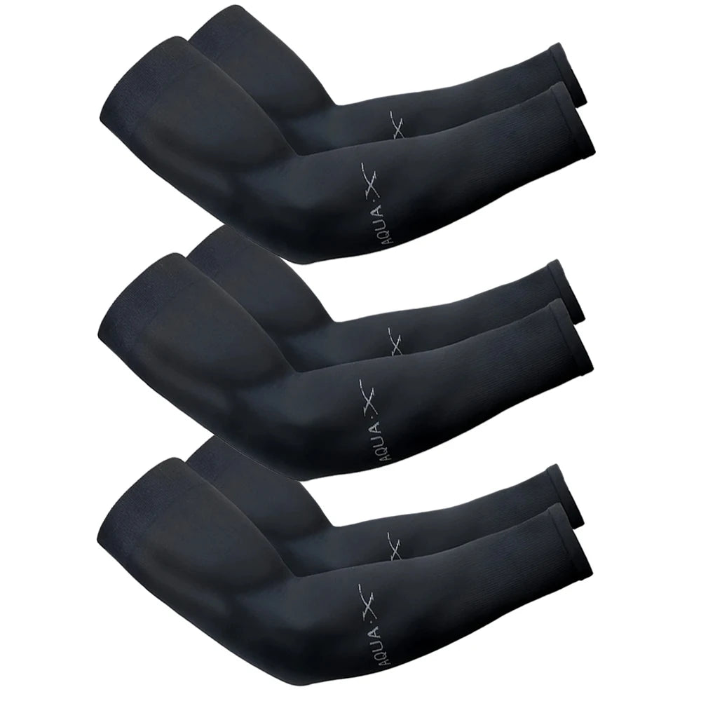 Sun Protection Ice Silk Arm Sleeves — 3 Pairs Unisex UV Guard for Cycling, Driving & Fishing