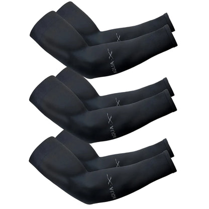 Sun Protection Ice Silk Arm Sleeves — 3 Pairs Unisex UV Guard for Cycling, Driving & Fishing