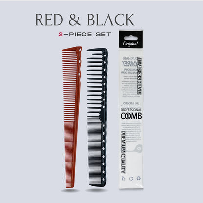 Professional Barbershop Dense Teeth Comb Set — Anti-Static Edge & Corner Comb for Flat Haircut & Styling