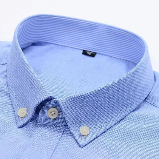 Men's 100% Cotton Oxford Dress Shirt — Long Sleeve Regular Fit in Plaid, Solid & Print (S–7XL)