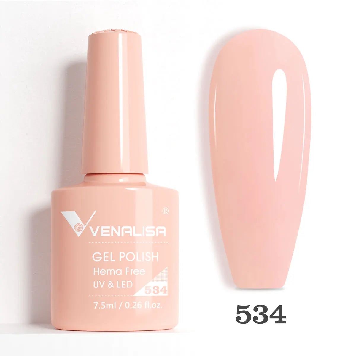 Venalisa HEMA-Free Glitter Gel Nail Polish — Full Coverage UV LED Soak-Off, Jelly Pink & Nude