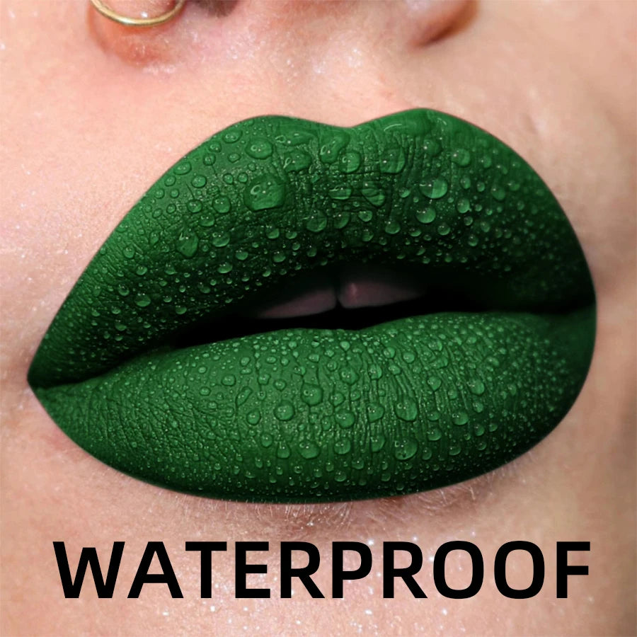 19-Color Matte Velvet Liquid Lipstick — Waterproof Long-Lasting Lip Glaze in Nude, Red & Black Shades