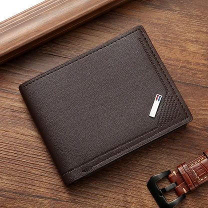 Men's Minimalist Soft Leather Short Wallet — Slim Foldable Bifold for Everyday Carry