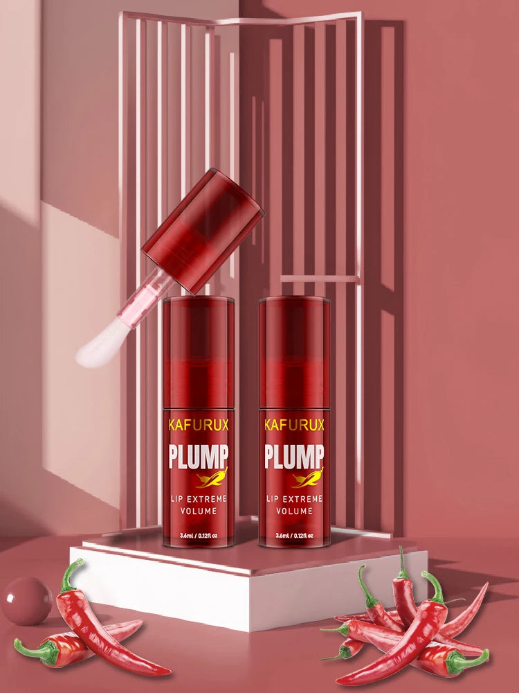 Chili Pepper Lip Plumper Oil — Instant Volumising Lip Gloss Serum & Long-Lasting Moisturizing Essence for Women
