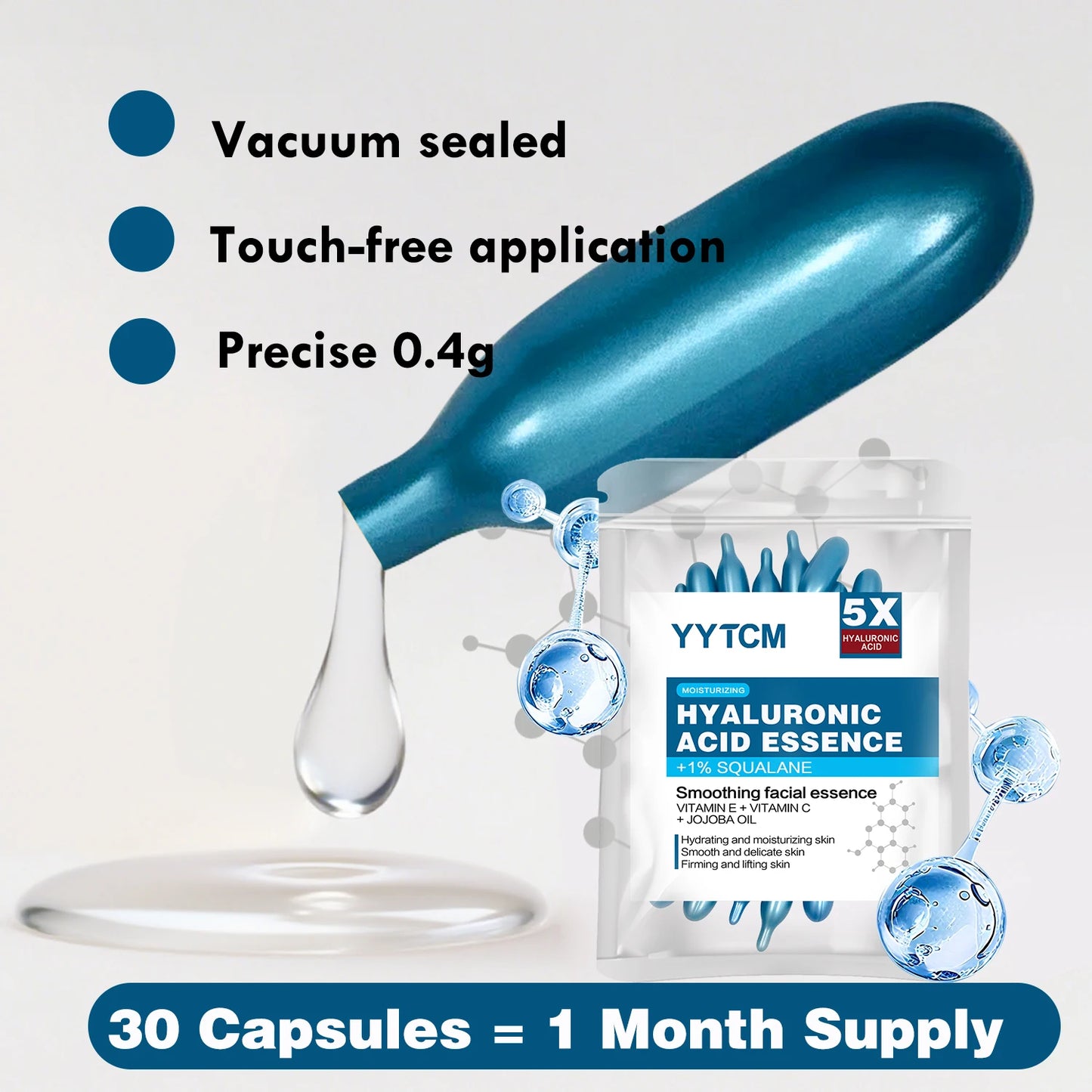 Hyaluronic Acid Deep Moisturizing Capsule Essence — Brightening Skin Serum (0.4g x 30 Capsules)