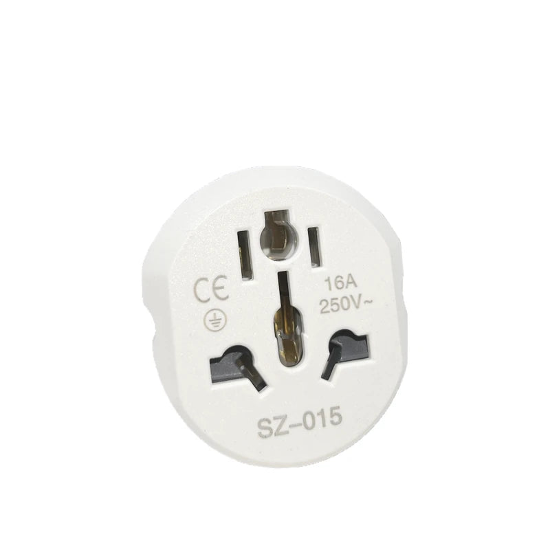 Universal Travel Adapter Converter — EU & Korea Plug 16A 250V with 2 Round Pin Socket for AU, US, UK & CN to EU/KR