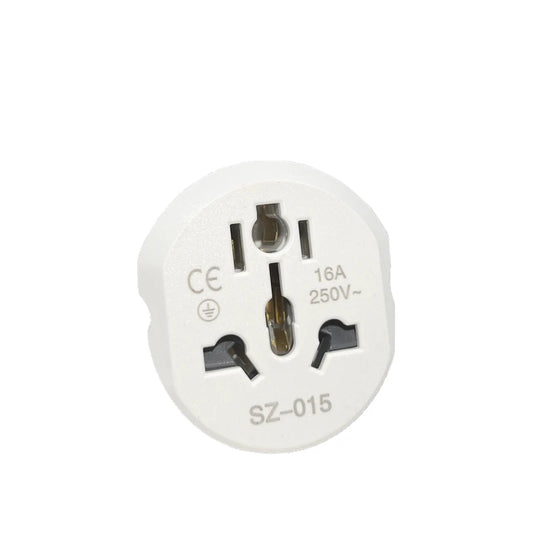 Universal Travel Adapter Converter — EU & Korea Plug 16A 250V with 2 Round Pin Socket for AU, US, UK & CN to EU/KR