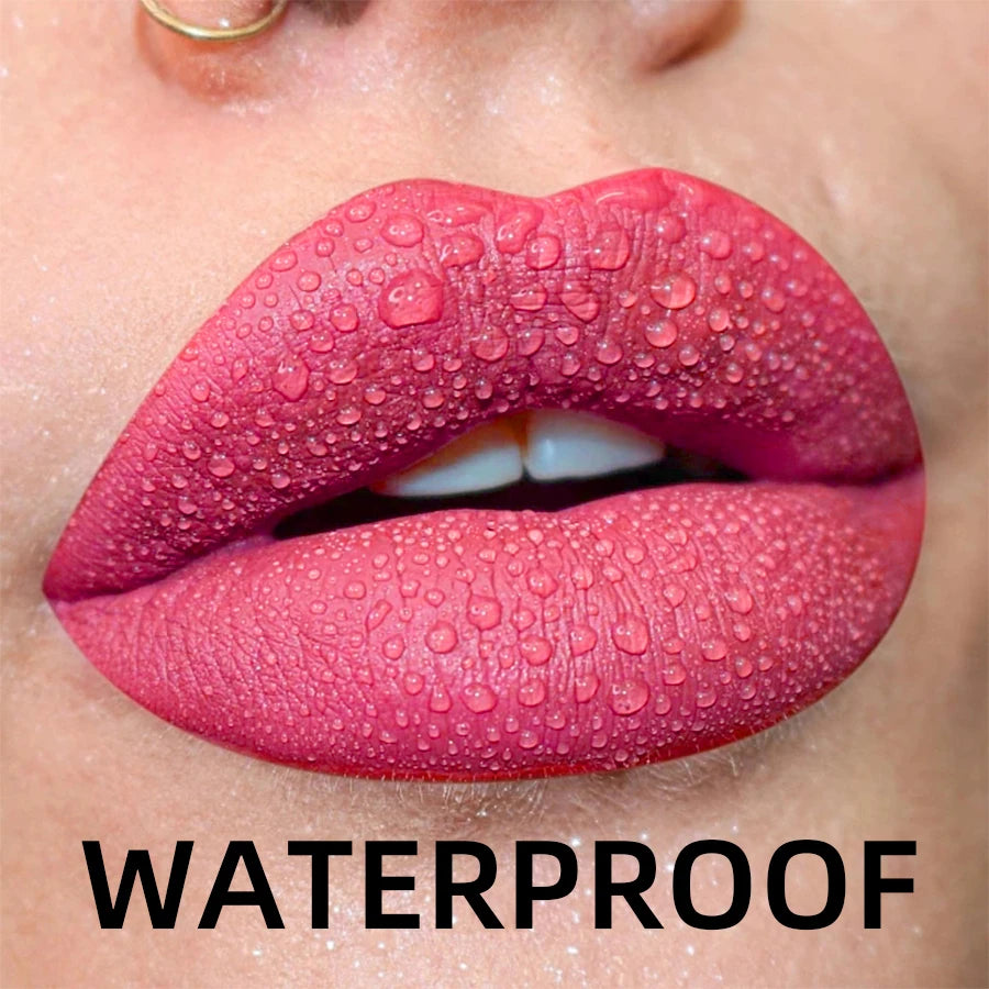 19-Color Matte Velvet Liquid Lipstick — Waterproof Long-Lasting Lip Glaze in Nude, Red & Black Shades