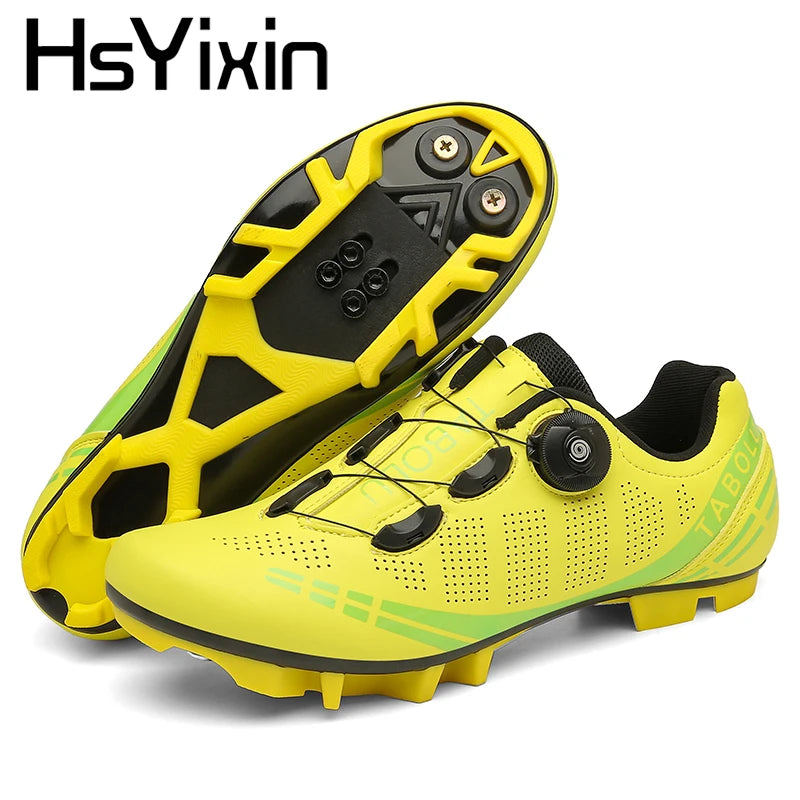 MTB Cycling Shoes with Self-Locking Cleats — Men's & Women's Road Bike Racing Bicycle Footwear