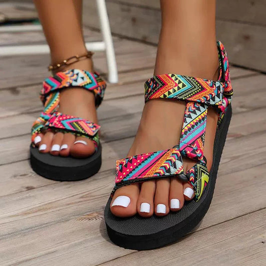 Hemp Rope Flat Beach Sandals — Outdoor All-Match Casual Slip-On Slippers for Women (Large Sizes Available)