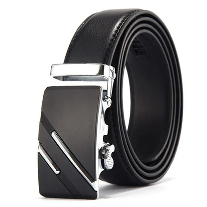 Men’s 120 cm PU Belt with Statement Buckle – 6 Styles