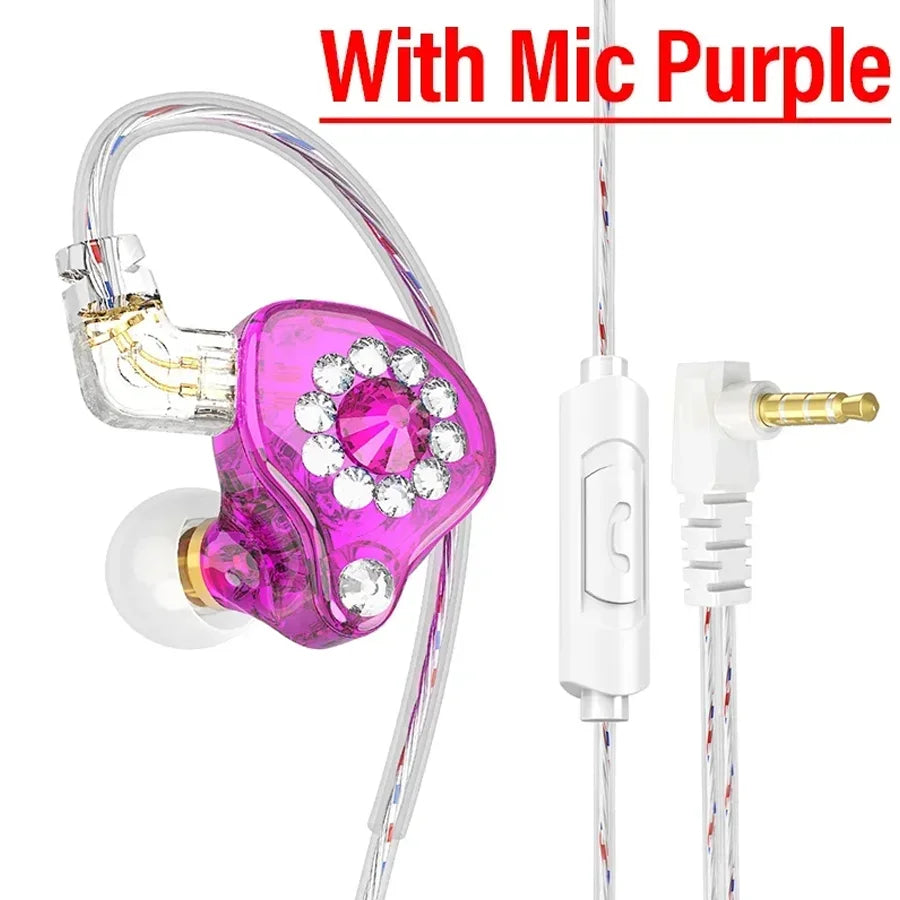 QKZ AK6 In-Ear HIFI Earphones — 6 Dynamic Drivers, Stereo Bass Subwoofer Monitor Earbuds with Mic