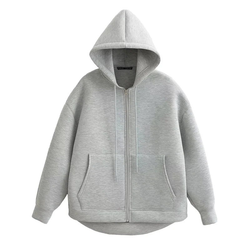 KEYANKETIAN Oversized Zip-Up Hoodie — Unisex High Street Sweatshirt