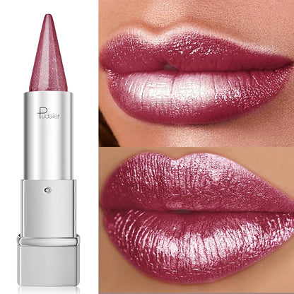 Pearl Shimmer Lipstick – 6 Metallic High-Shine Shades