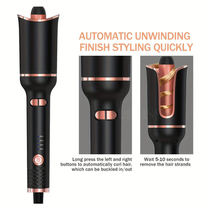 Automatic Ceramic Hair Curler — Auto Rotating Air Spin Wand & Magic Curl Machine for Effortless Waves