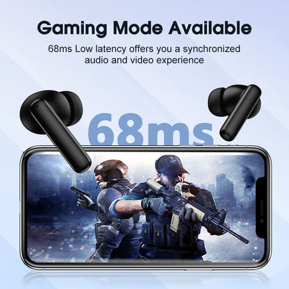 QCY T13 ANC Wireless Earbuds — Bluetooth 5.3, Active Noise Cancellation & 4-Mic ENC for Clear Calls