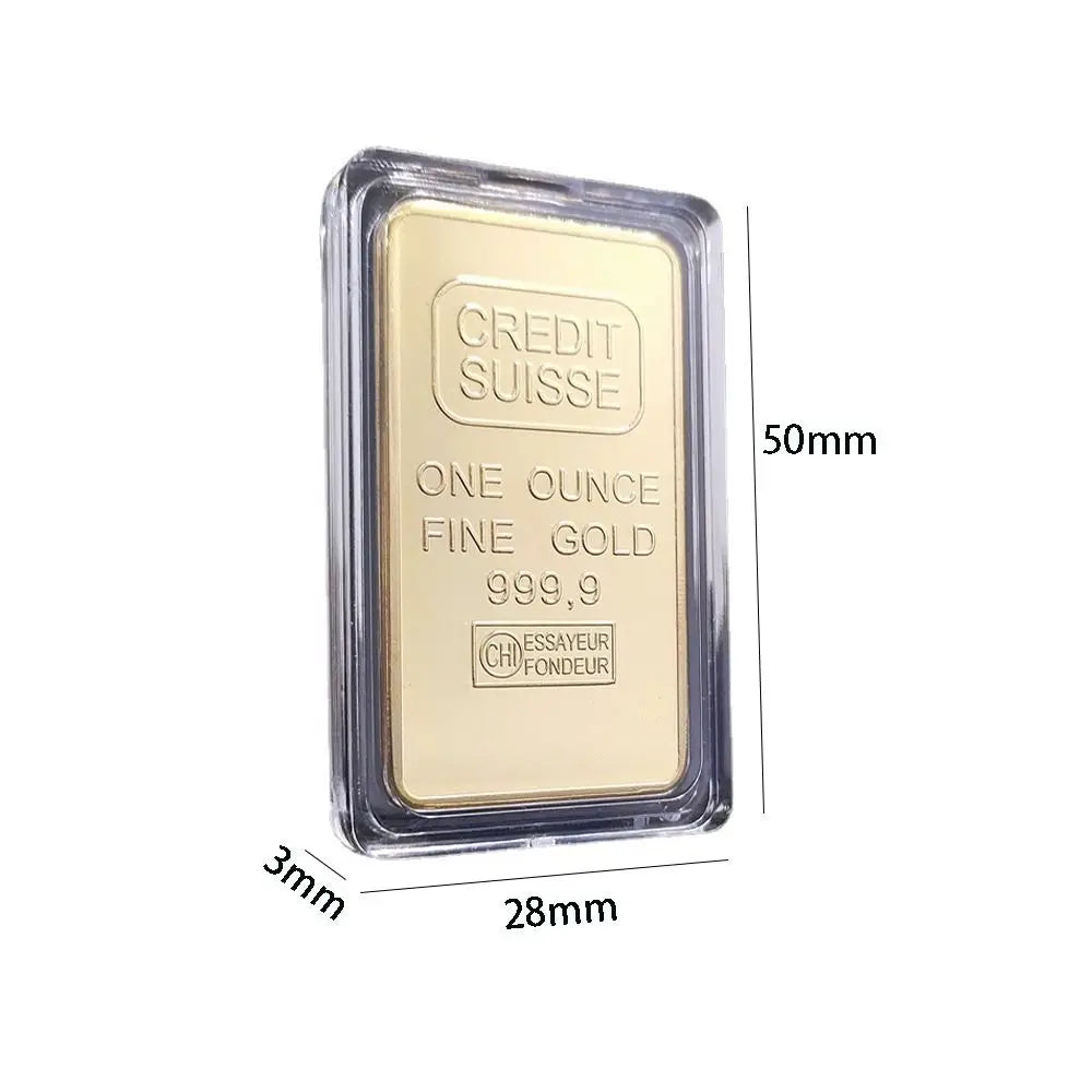 Gold-Tone Replica Bullion Bar Collectible – 50 mm