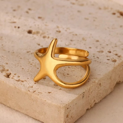 Adjustable 18K Gold-Plated Stainless Steel Zircon Ring – 30 Designs