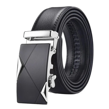 Men’s 120 cm PU Belt with Statement Buckle – 6 Styles