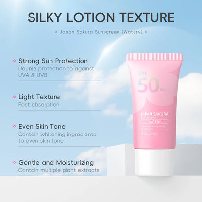 Laikou Sakura Moisturizing Sunscreen SPF50 — Gel Isolation Lotion, 50g