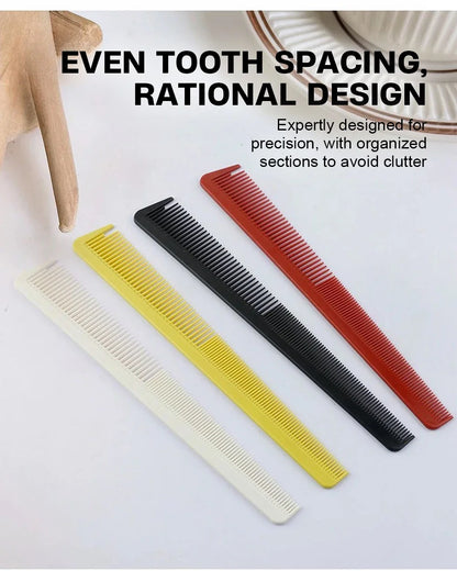 Professional Barbershop Dense Teeth Comb Set — Anti-Static Edge & Corner Comb for Flat Haircut & Styling