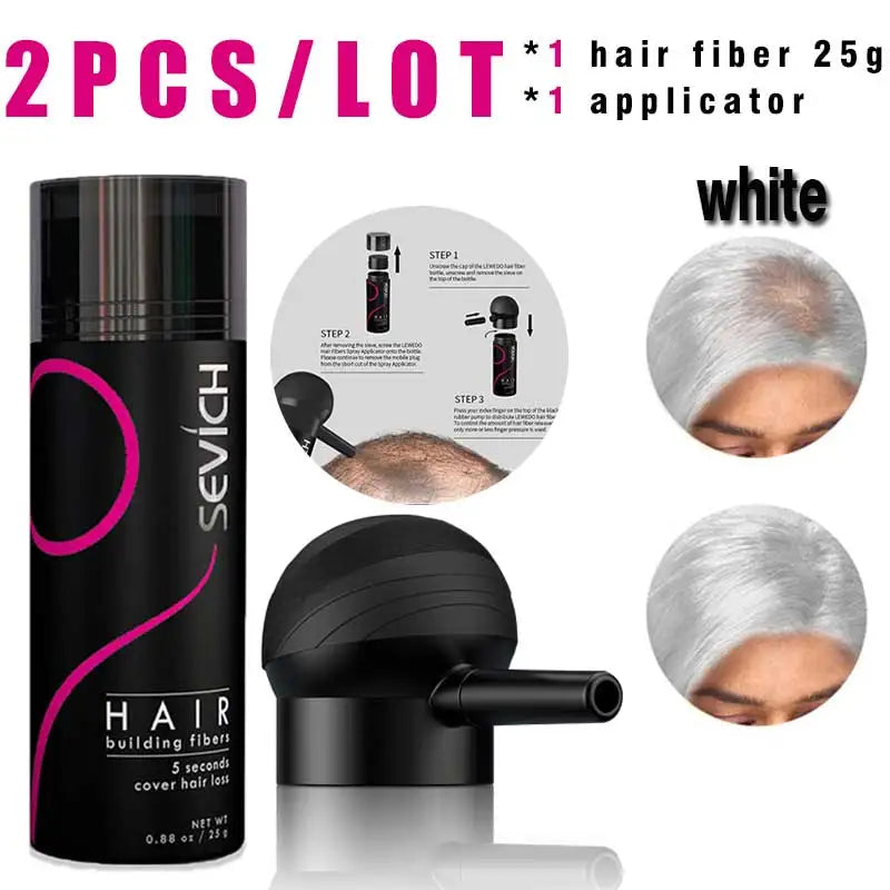 SEVICH Hair Building Fiber Set — Instant Volume & Coverage for Thinning Hair