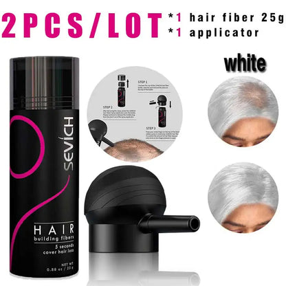 SEVICH Hair Building Fiber Set — Instant Volume & Coverage for Thinning Hair