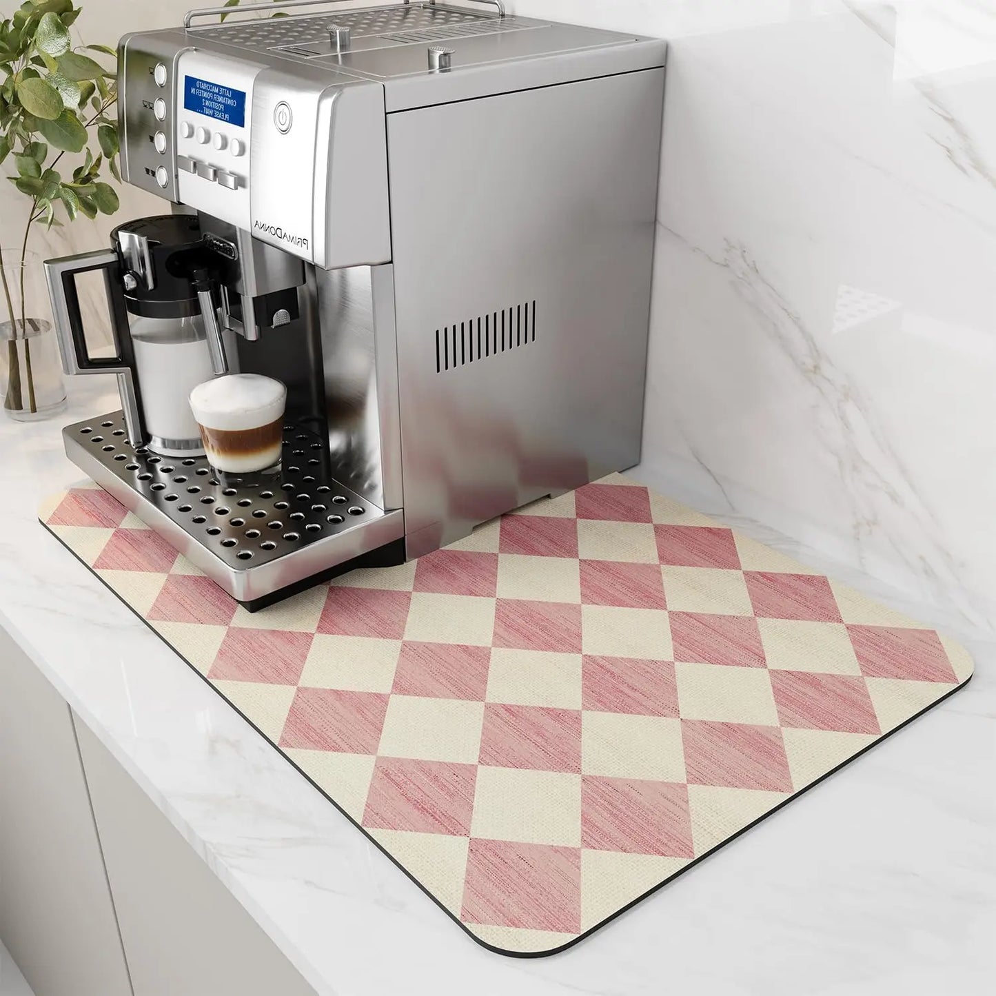 Anti-Slip Coffee Station Mat — Rubber-Backed Water-Absorbent Dish Drying & Drainage Pad for Kitchen Worktops