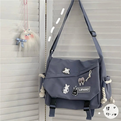 Korean Street Style Crossbody Bag — Versatile Shoulder & Messenger Bag