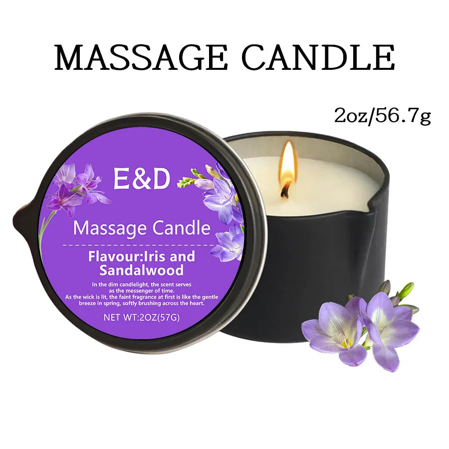 Massage Oil Scented Candle — Aromatherapy Spa Candle for Stress Relief & Skin Moisturizing