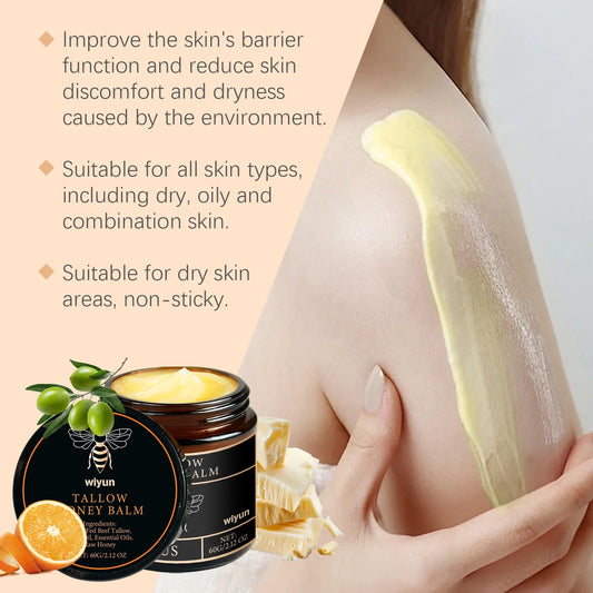Tallow Honey Glow Cream — Hydrating Face & Body Moisturizer for Firming & Brightening