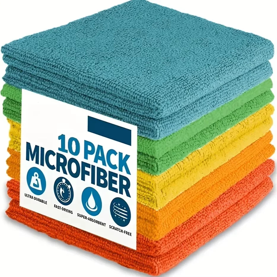 Microfiber Kitchen Cleaning Cloths — Ultra-Fine Fiber Absorbent & Stain-Removing Towels (5, 10 or 20 Pack)