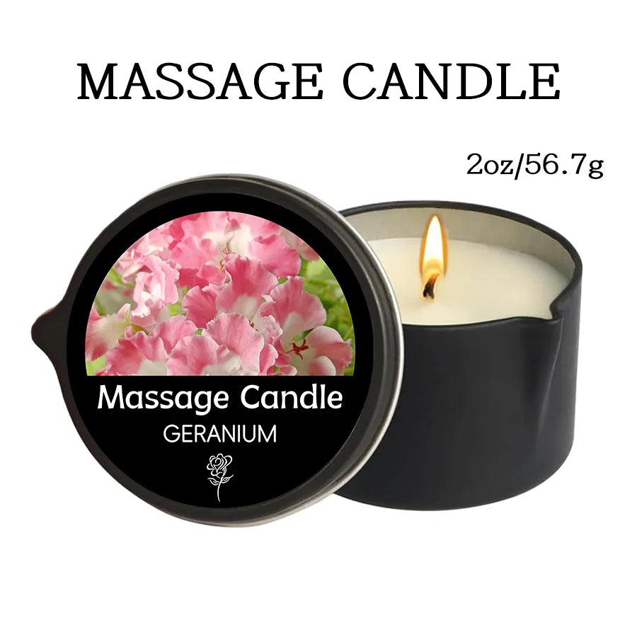 Massage Oil Scented Candle — Aromatherapy Spa Candle for Stress Relief & Skin Moisturizing