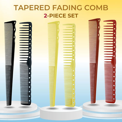 Professional Barbershop Dense Teeth Comb Set — Anti-Static Edge & Corner Comb for Flat Haircut & Styling