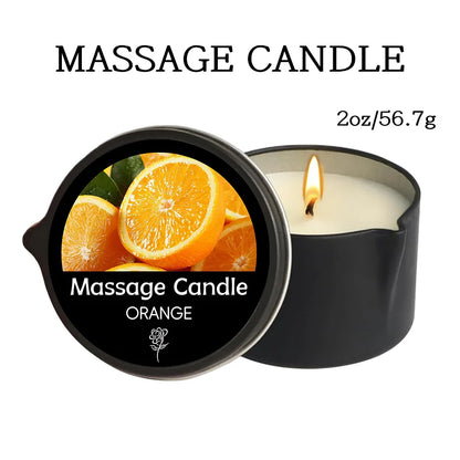 Massage Oil Scented Candle — Aromatherapy Spa Candle for Stress Relief & Skin Moisturizing