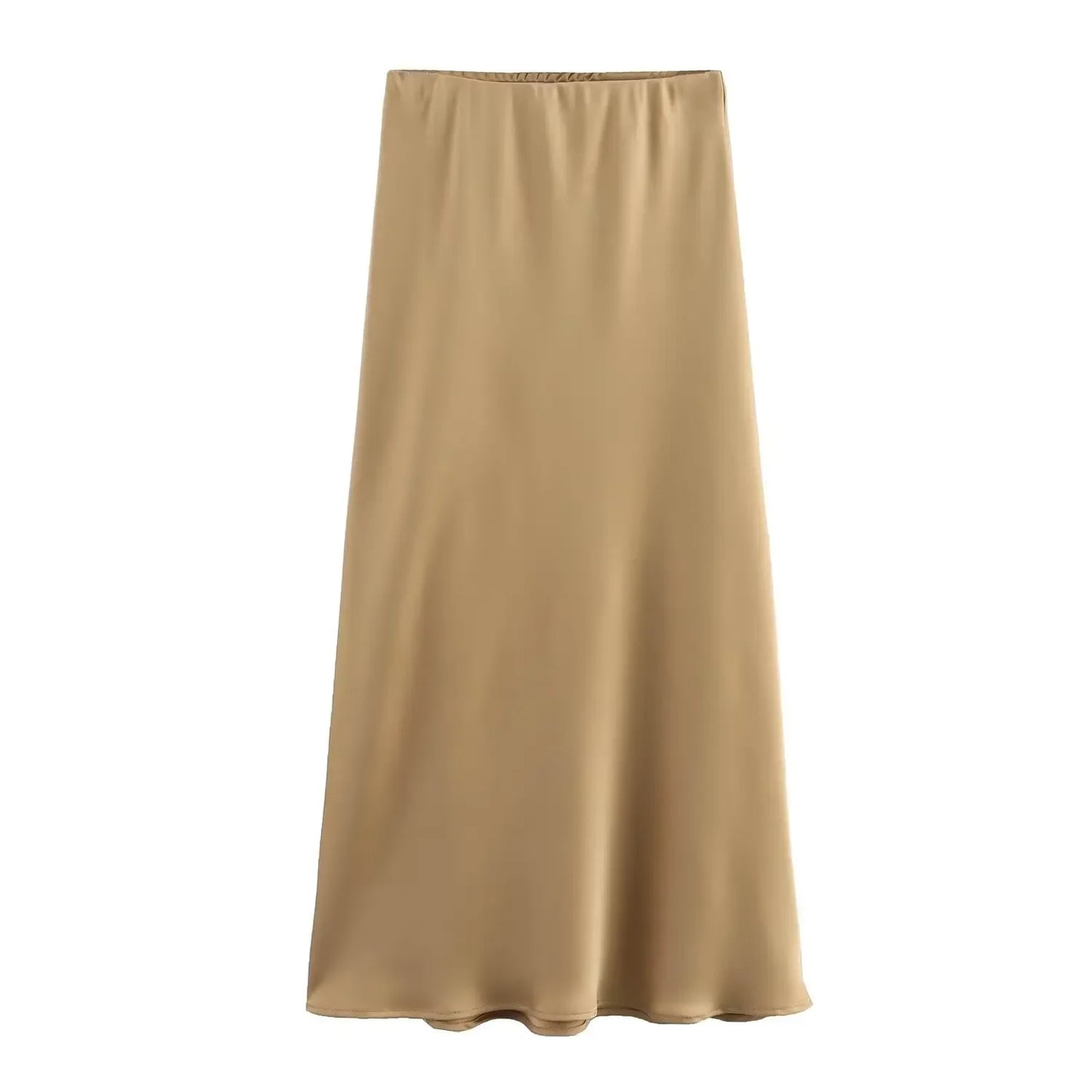 Willshela Black Satin Midi Skirt — Elegant & Versatile Women's Fashion