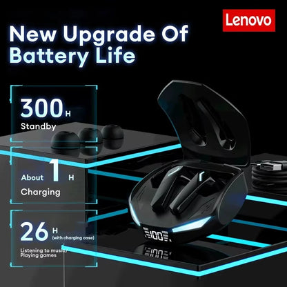 Lenovo XT53 Wireless Earbuds — Bluetooth 5.4, LED Display, Low Latency Gaming & Waterproof Design