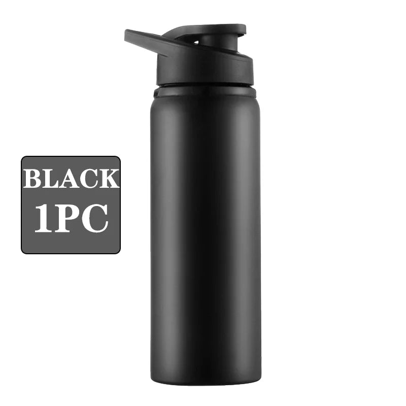 Metal Portable Aluminum Water Bottle — Leakproof Reusable Sports Bottle for Cycling, Hiking & Travel (600ml)