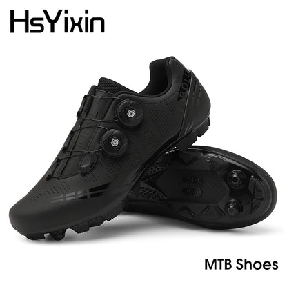 MTB Cycling Shoes with Self-Locking Cleats — Men's & Women's Road Bike Racing Bicycle Footwear