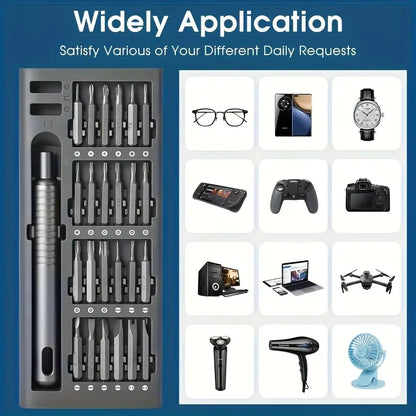25-in-1 Mini Screwdriver Set — Flathead & Phillips Precision Screwdrivers for Electronics, Phones & Gadgets