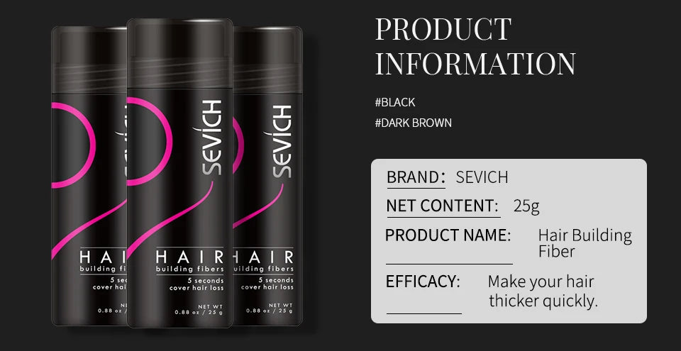 SEVICH Hair Building Fiber Set — Instant Volume & Coverage for Thinning Hair