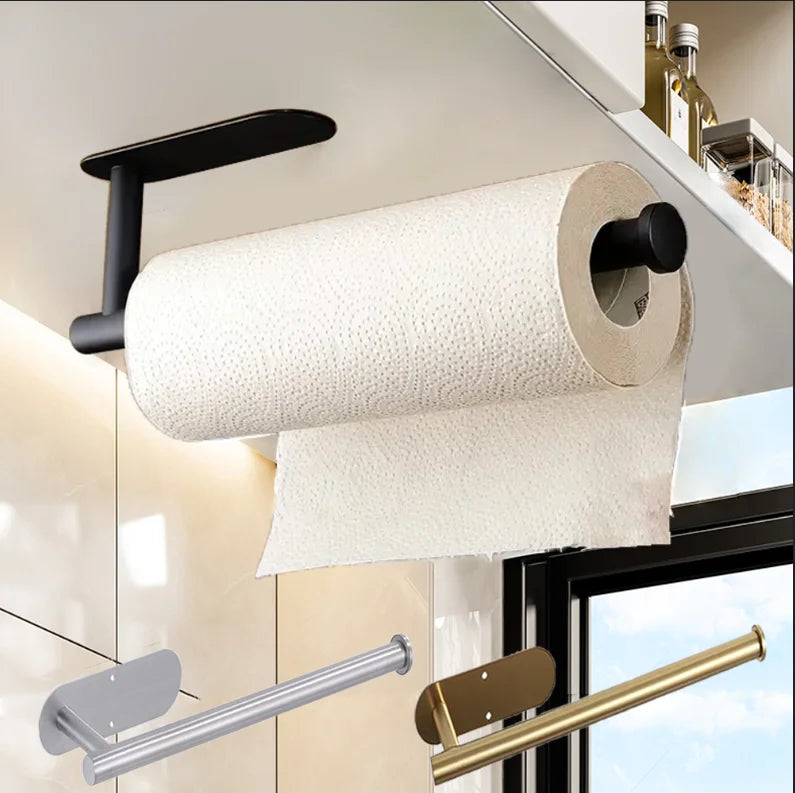 Stainless Steel Paper Towel Holder – Adhesive or Screw Mount