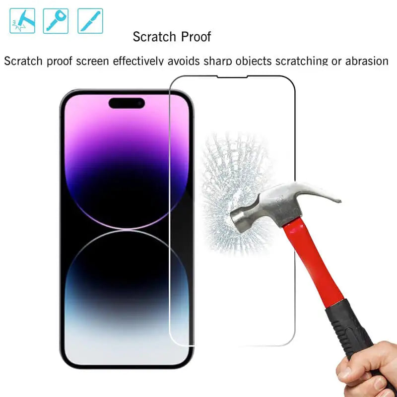 Tempered Glass Screen Protector for iPhone — Compatible with iPhone 11, 12, 13, 14, 15, 16, 17 Pro Max