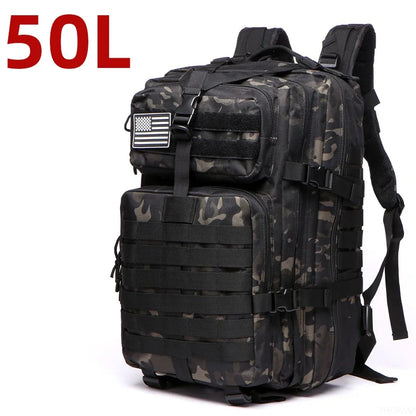 25L/50L Tactical Hiking Backpack — Waterproof Nylon Rucksack for Camping, Trekking, Fishing & Hunting