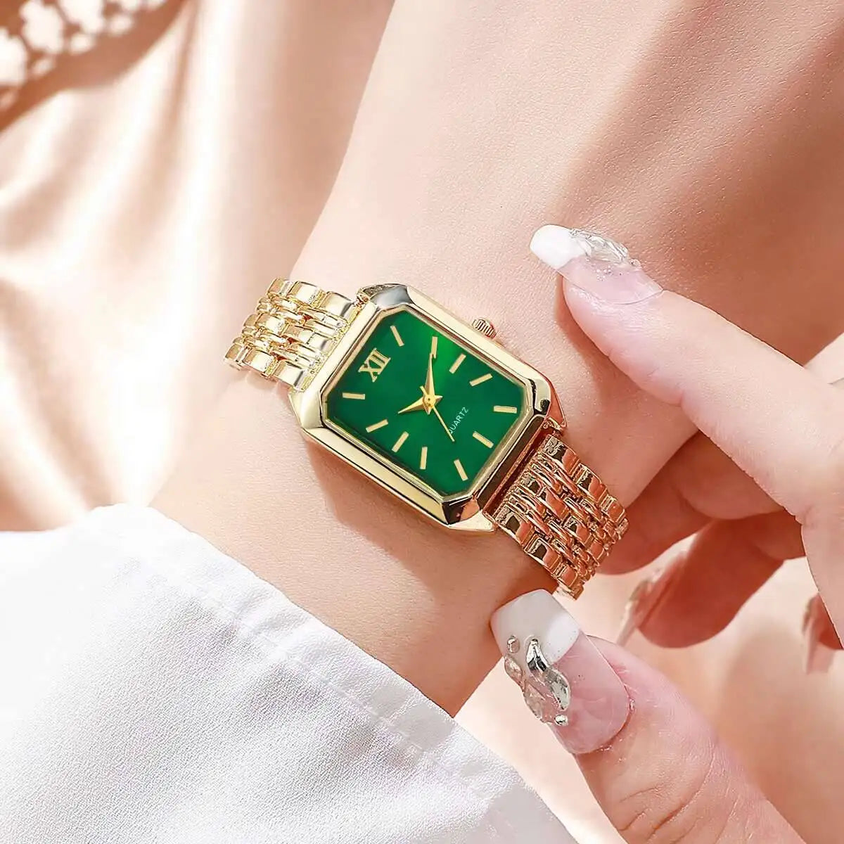Women’s Rectangle Quartz Watch – Gold & Silver Styles