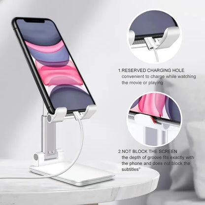 Adjustable Desktop Phone & Tablet Stand — Universal Desk Holder for iPhone, iPad & Xiaomi