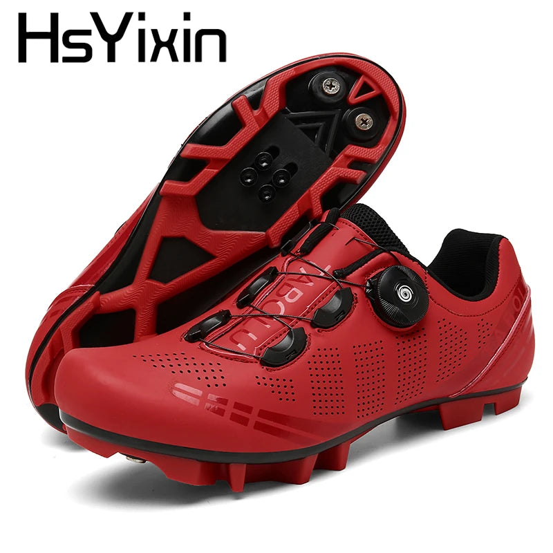 MTB Cycling Shoes with Self-Locking Cleats — Men's & Women's Road Bike Racing Bicycle Footwear