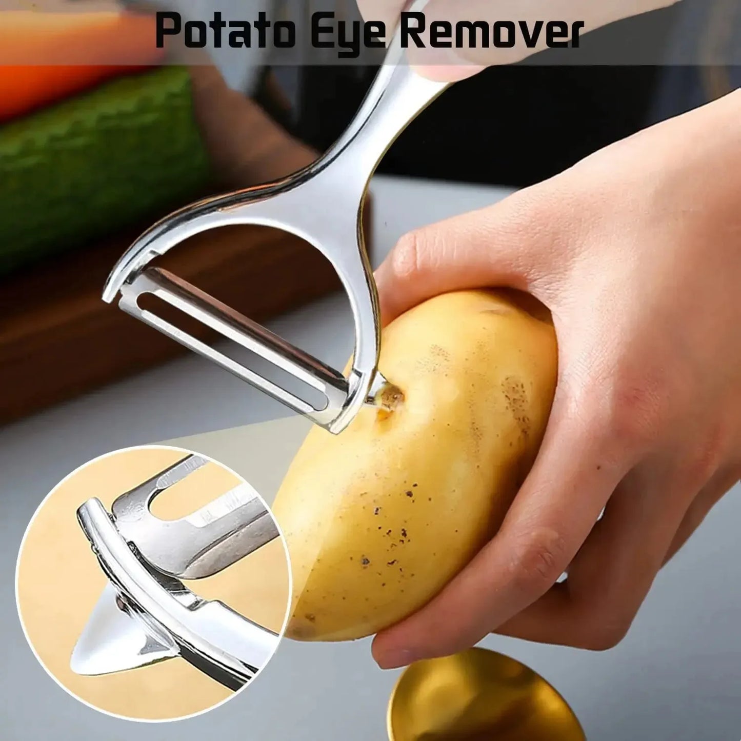 Stainless Steel Multi-Function Vegetable & Fruit Peeler — Carrot Grater & Kitchen Peeling Tool