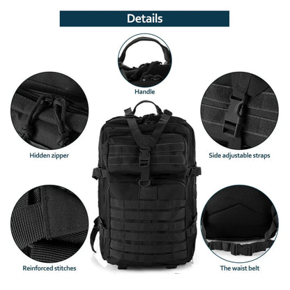 25L/50L Tactical Hiking Backpack — Waterproof Nylon Rucksack for Camping, Trekking, Fishing & Hunting