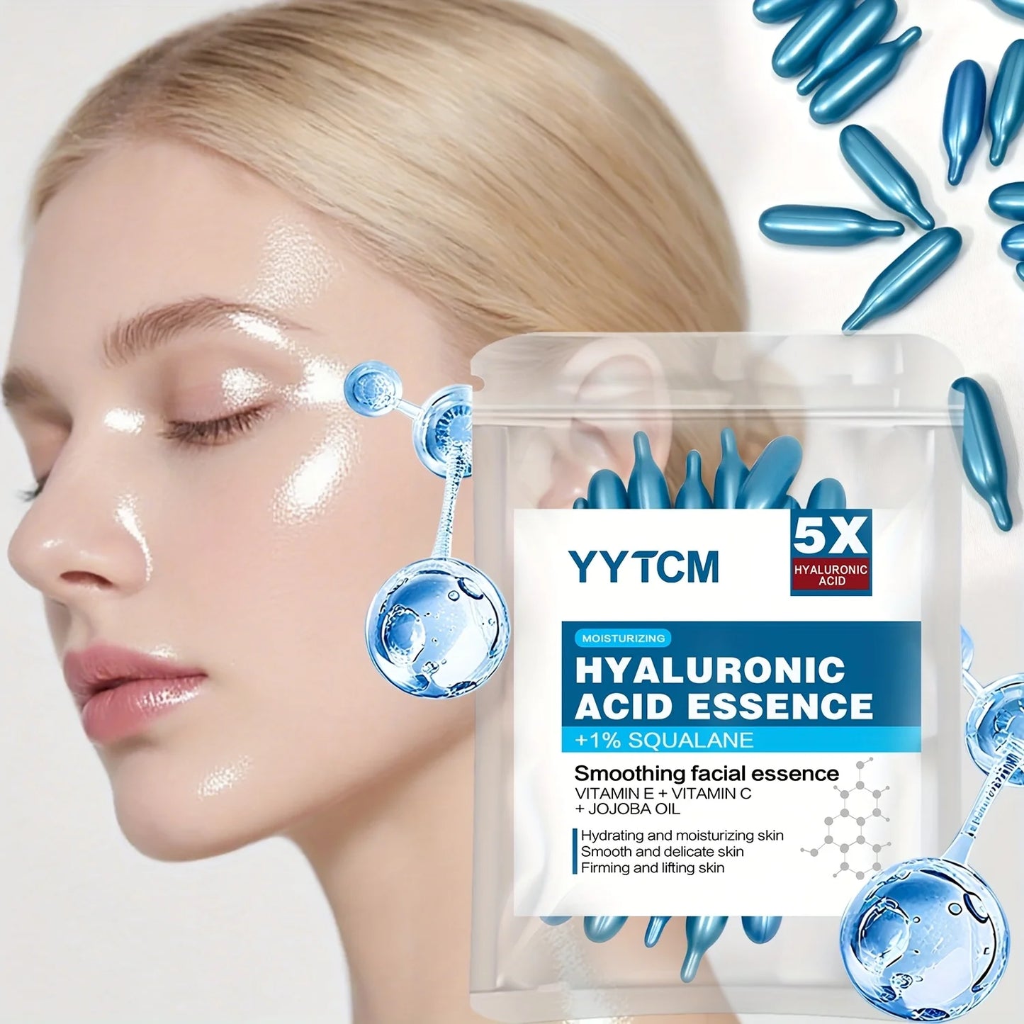 Hyaluronic Acid Deep Moisturizing Capsule Essence — Brightening Skin Serum (0.4g x 30 Capsules)